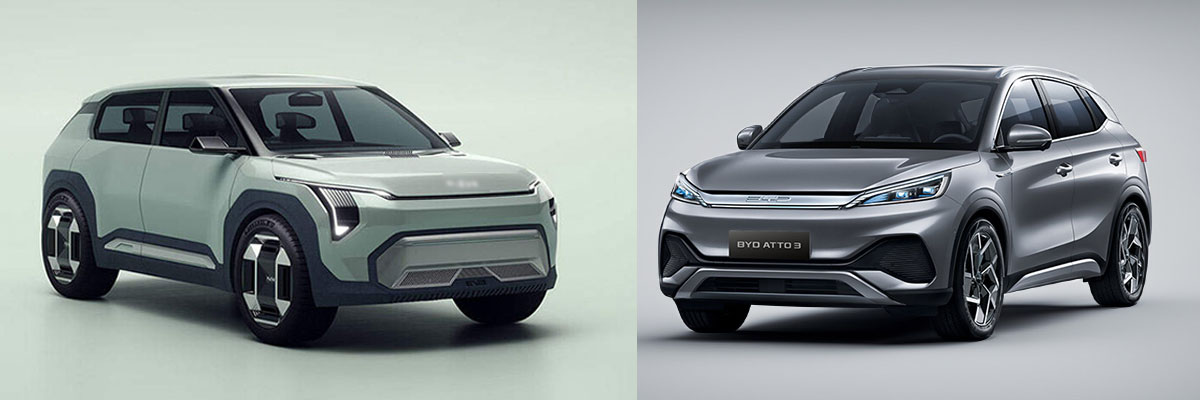 Kia EV3 vs BYD Atto Comparativa