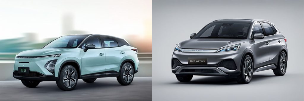 Omoda 5 EV vs BYD Atto 3 - Comparativa