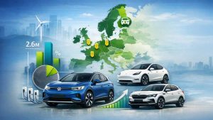 Datos del coche eléctrico en Europa en 2025- ventas, cuota de mercado, marcas y modelos más vendidos