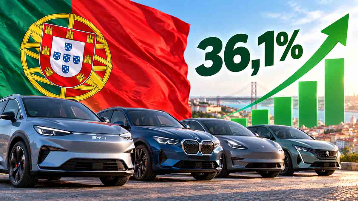Portugal cuota de coches eléctricos en agosto de 2026