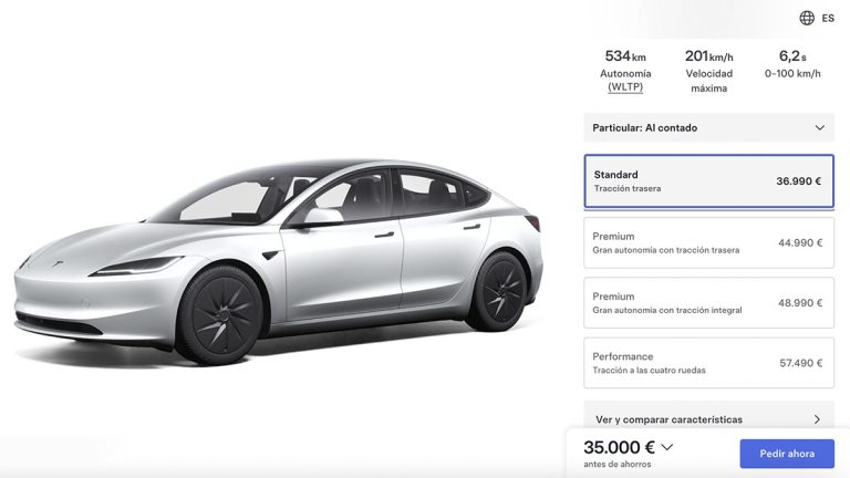 Ya está a la venta el nuevo Tesla Model 3 Standard: mismo precio y menos coche